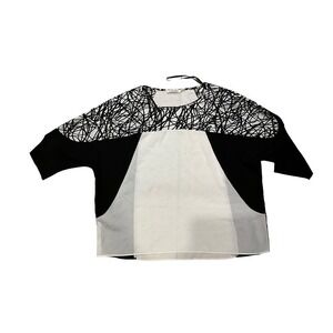 Calvin kelvin Blouse Top Women SZ L Multicolor Short Sleeve Round Neck Polyester